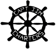Capt. Jim's Charters wheel logo